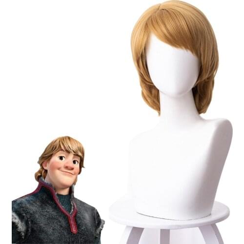 Kristoff Cosplay Wig 30cm Short Straight Heat Resistant Synthetic Hair Party Adult Wig+Free Cap