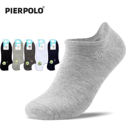 PIER POLO Brand Socks High Quality Calcetines mujer Casual Embroidery Cotton Ankle Men Socks Short Summer Socks Men 5pairs/Lot