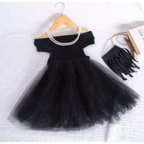 Toddler Girls Princess Dress Off-Shoulder Girls Tutu Dress Kids Party Dress Fashion Girls Clothing