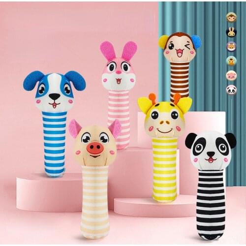 Baby Animal Hand Bell Rattle Soft Rattle Toy Newborn Rattle Mobiles Baby Toys Cute Plush Bebe Toys 0-12 Months Christmas Gift