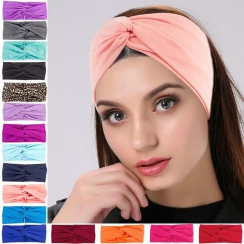 Hair Bands Women Twist Elastic Stretch Hairbands Girls Turbans Head bands Yoga Headwrap Hair Accessories Spa Makeup Headbands