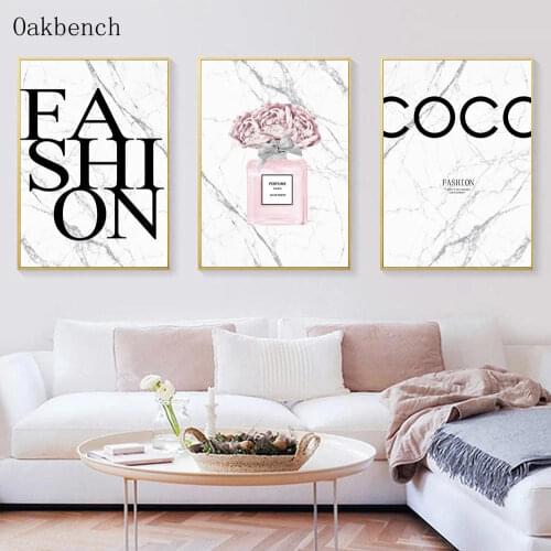 Perfume Poster Nordic Posters And Prints Quotes Wall Art Print Vogue Canvas Painting Wall Pictures For Living Room Decoration