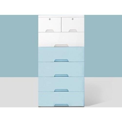 Thicken drawer storage cabinet baby storage plastic cabinet childrens wardrobe household toy combination five drawers