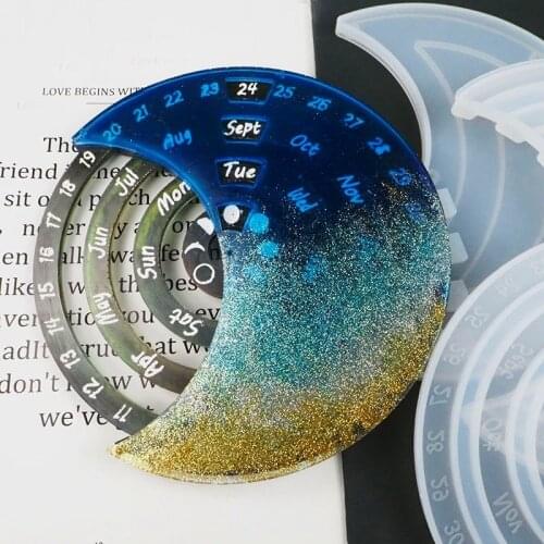 DIY Calendar Plate Silicone Mold for Resin UV Epoxy Handmade Home Decorations Craft