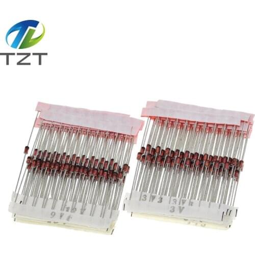 TZT 1W (3V to 33V) 250 Pcs 25 Values 1W Zener Diode Assorted kit Assortment Set New