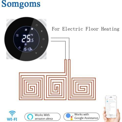 Wifi Smart Electric Floor Heating Thermostat Tuya APP Remote Control Backlight Weekly LCD Touch Screen Temperature Controller