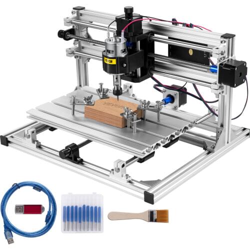 VEVOR 3 Axis CNC 3018 Laser Engraver GRBL Control Molding Milling Machine USB Port with ER11 for DIY PVC PCB Acrylic Wood Router