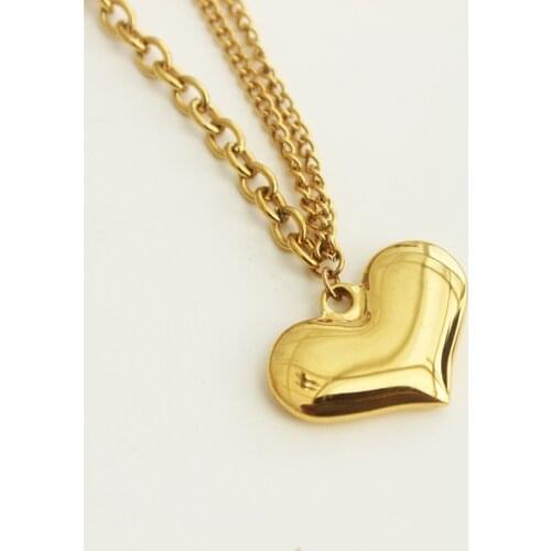 XIYANIKE 316L Stainless Steel Gold Color Heart Necklaces Trendy Simple Necklaces Accessories 2021 Female Fashion Jewelry Collier