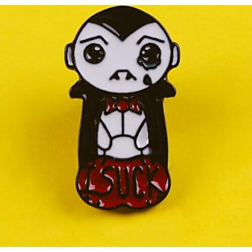 I Suck Brooch Weeping Vampire Badges for Backpack Enamel Pins Collar Badge Clothes Lapel Pin Badges for Clothes Jewelry Gift DIY