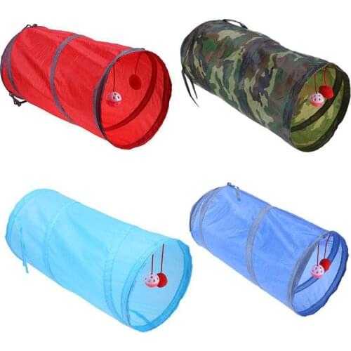 7 Color 2 Holes Funny Cat Tunnel Cat Toy Play Tubes Balls Collapsible Crinkle Kitten Toys Puppy Rabbit Play Dog Chat Tunnel