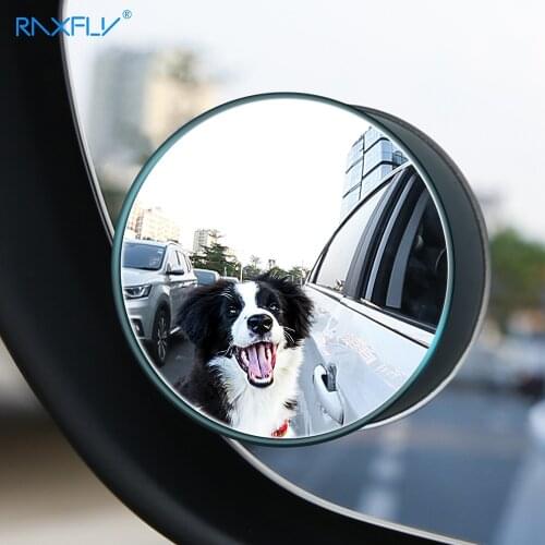 Car Blind Area HD Frameless Small Round Mirror HD Convex Mirror 360 Adjustable Rotary Mirror