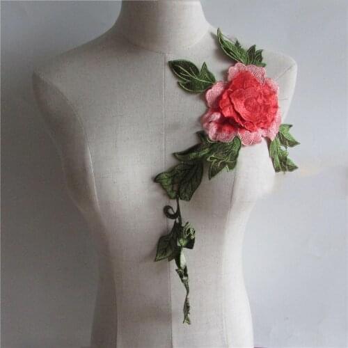 Rose flower design female fashion DIY sewing chest applique craft clothing material consumable accessories 1 piece for sale