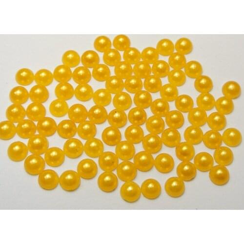 1000 Gold Half Pearl Bead 6mm Flat Back Round Gems Scrapbook Craft