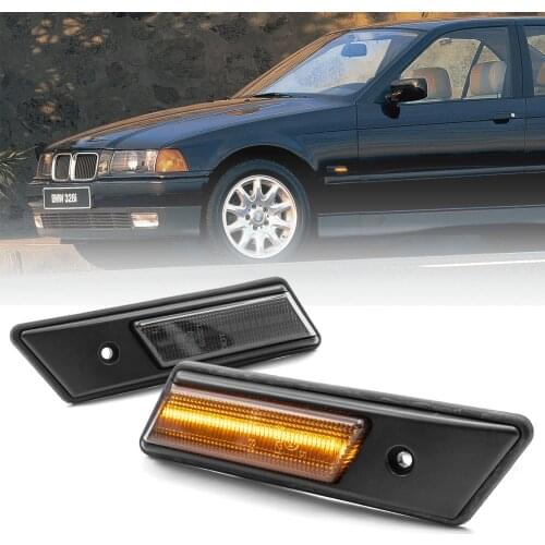 2Pcs Lateral Side Marker Lamps LED Turn Signal Lamp Indicator Lights for BMW 3 Series E36 Pre-facelift M3 316i 318i 318is 1990
