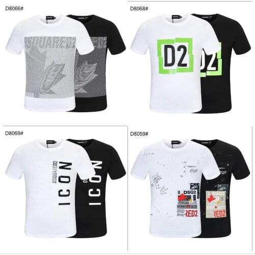 2021 Italian fashion trendy brand Dsqusred2 mens high-end printing short sleeve streetwear t shirt
