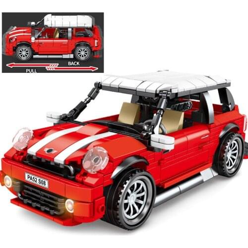 557Pcs Technic Creator Expert MINI Pull Back Car Building Blocks Sets Playmobil DIY Creator Bricks Model Educational Kids Toys
