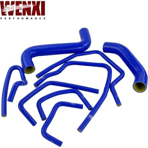 9 PCS Silicone Radiator Turbo Intercooler Hose Kit For 02-07 Subaru Impreza WRX/STi GDA/GDB EJ20 Blue & Yellow LX1803C-QY