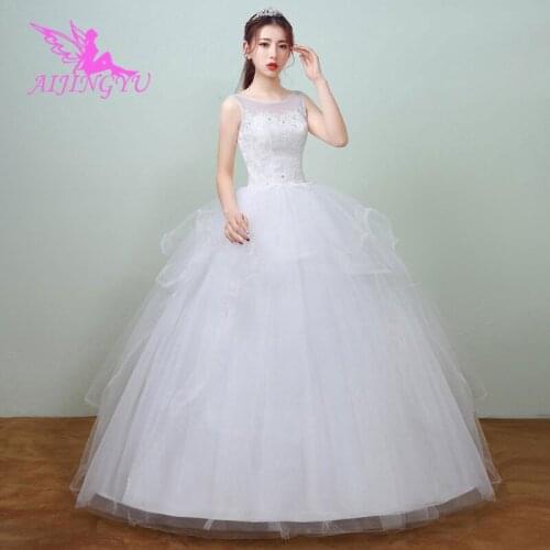 AIJINGYU 2021 ivory Customized new hot selling cheap ball gown lace up back formal bride dresses wedding dress WK368