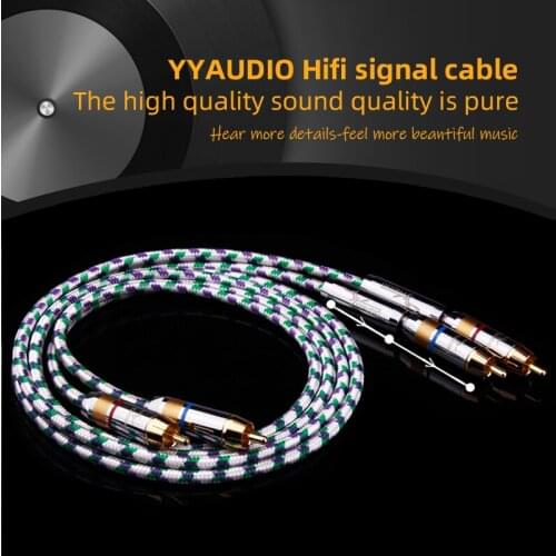 YYAUDIO C1 Hifi Rca Cable 6N OFC YYTCG 2-Male to 2-Male RCA Stereo Audio Cable