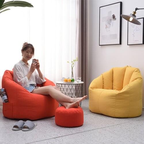 Bean Bag Cover Sofa Chair Filling Bag Lounger Sofa Ottoman Seat Living Room Furniture Without Filler Beanbag Pouf Puff Couch