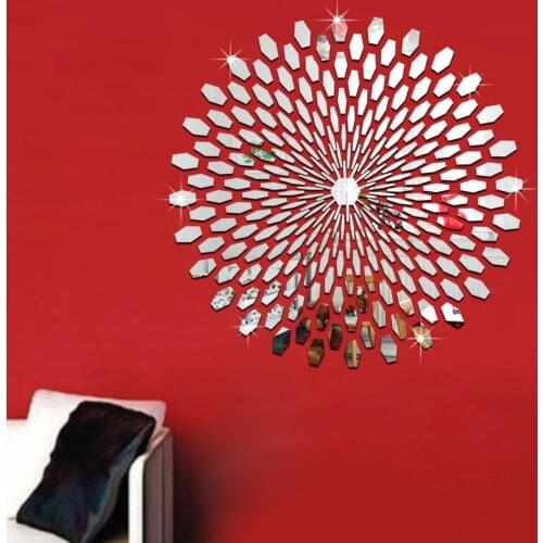 56*56cm Sun Acrylic Wall Sticker Mirror Irregular Mirror Vanity Mirror Living Room Decoration Decorative Mirrors Full Mirror