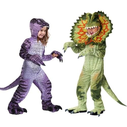 2021 Kids Triceratops Dinosaur Costumes Girls Boys Halloween Cosplay Children Dino Pretend Game Party Role Play Dress Up Gifts