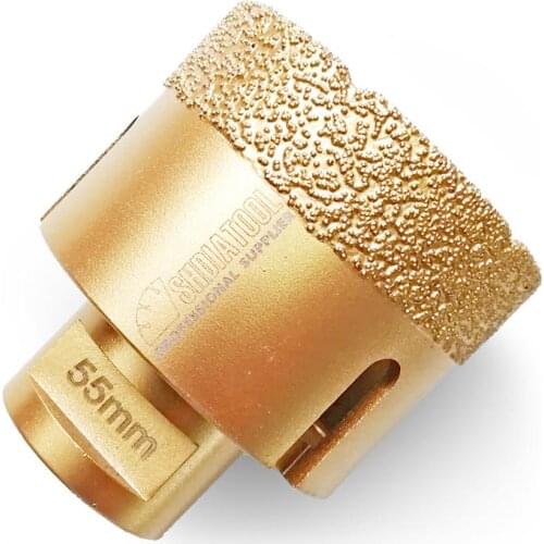 SHDIATOOL Diameter 55mm Premium quality Vacuum brazed diamond drilling core bits with 15MM Diamond height hole saw