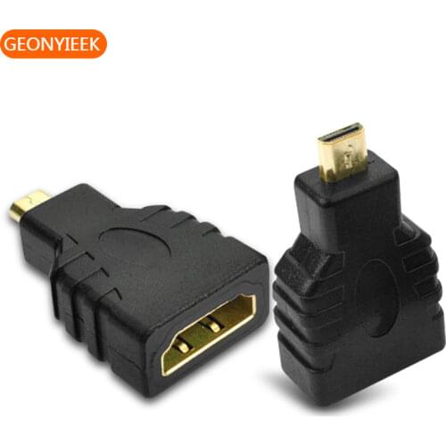 Micro HDMI-compatible to HDMI-compatible Adapter Gold-Plated 1.4 3D Extension Adapter 1080P Converter for HDTV Tablet Camera