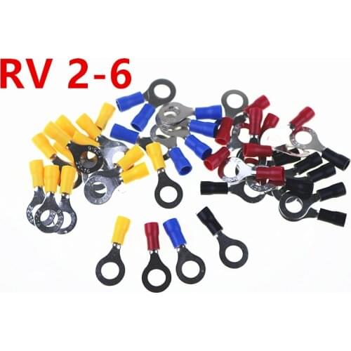 RV2-6 Blue Ring insulated terminal Cable Wire Connector 100PCS/Pack suit 1.5-2.5mm Electrical Crimp Terminal RV2.5-6 RV