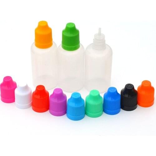 Hot Sell 20pcs PE Empty Plastic Needle Vial With Childproof Cap Dropper Bottles For Liquid 30ml Jar