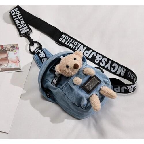 Women canvas Waist Packs Sling Bag Cartoons Crossbody Bags Shoulder Chest Daily Picnic Canvas Messenger Pack 2020 Bolsa