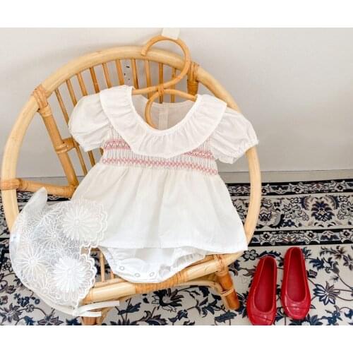 Ins Hot Sale Kids Girls Short Sleeve Triangle Cotton Romper