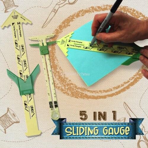 5-IN-1 Sliding Gauge With Nancy Measuring Sewing Tool Patchwork Tool Ruler Tailor Ruler Tool Accessories Home Use Dropship