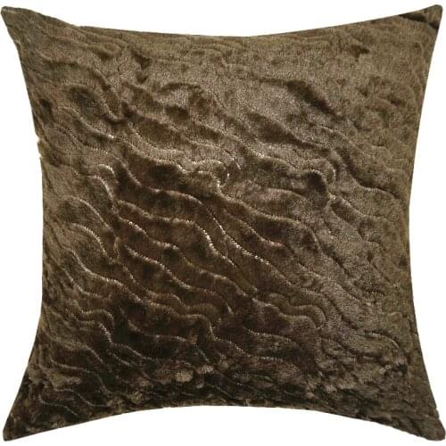 Brown Luxury Velvet Soft Sequin Embroidery Decorative Square Throw Pillow Cover Cushion Case Pillowcase for Sofa Bedroom Car