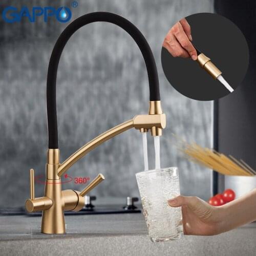 GAPPO kitchen Faucet with filtered water taps brass waterfall taps rotated torneira para cozinha faucet mixer kitchen water tap