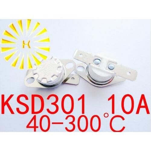 KSD301 10A 40-300 degree Ceramic 250V Normally Closed/Open Temperature Switch Thermostat Resistor x 10PCS FREE SHIPPING