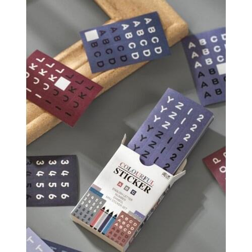Cute Colorful Number Letter Symbol Mini Stick Journal Traveler Notebook Decorative DIY Stickers Kids Stationery Supply
