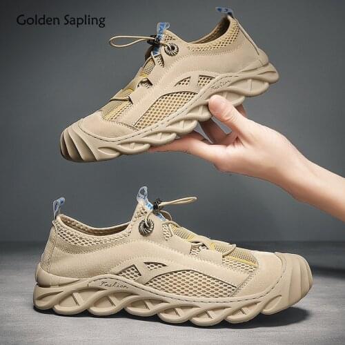 Golden Sapling Breathable Casual Shoes Men Fashion Summer Loafers Classics Retro Mens Flats Daily Leisure Walking Jogging Shoes