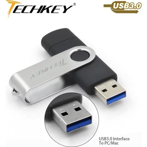 New OTG usb 3.0 usb flash drive 3.0 TECHKEY pen drive 8gb 16gb 32gb 64gb memoria cel usb stick pendrive u disk gift for mobile