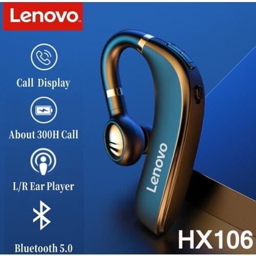 Original Lenovo HX106 Bluetooth Earphone Pro Ear Hook Wireless Bluetooth 5.0 Earbud With Microphone 45 Hours For Driving Meeting