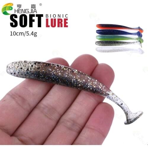 6PCS Easy Shiner Fishing Lures 10cm 5.4g Wobblers Carp Fishing Soft Lures Silicone Artificial Double Color Baits