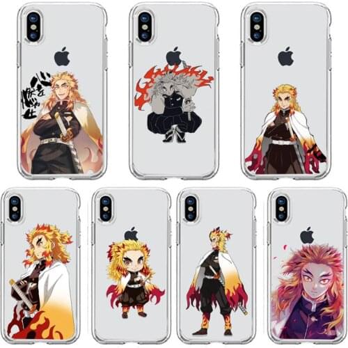 Kyojuro Rengoku Demon Slayer anime Phone Cases Transparent soft For iphone 5 5s 5c se 6 6s 7 8 11 12 plus mini x xs xr pro max