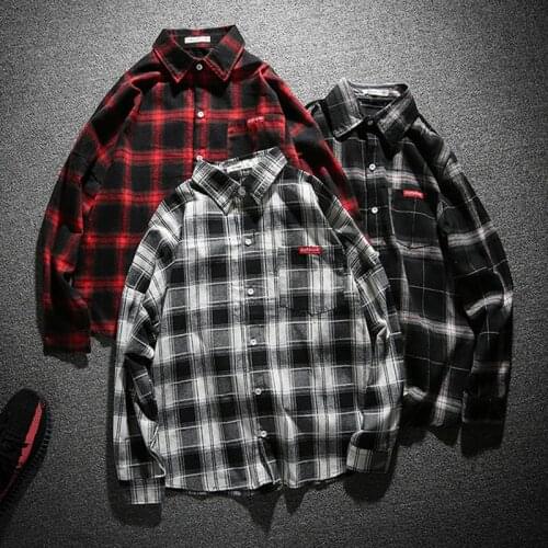 Men Shirt Loose 2020 New Spring And Autumn Retro Plaid Long Sleeve Male Shirt Student Japanese Style Plus Size 4XL 5XL S07