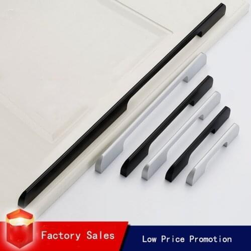 Aluminum Alloy Furniture Cabinet Door Handle Kitchen Bathroom Push Pull Handles Drawer Flush Handle Hardware Accessories