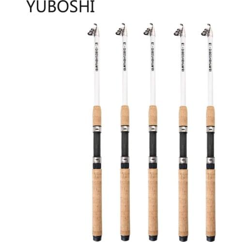 YUBOSHI 2.1M/2.4M/2.7M/3.0M/3.6M Carbon Fiber Carp Fishing Rod Quality Telescopic Rock Fishing Rod Wooden Handle Sea Pole