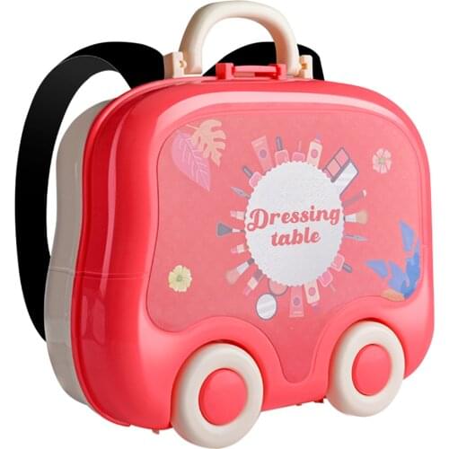 Girl Dressing Table Pretend Play Gift Glasses Home Prop Portable Vanity Toy Set Princess Jewelry With Comb For Kids Makeup