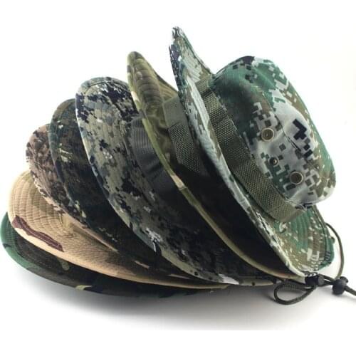 Outdoor Sun Protection Wide Brim Hat Camouflage Military Boonie Caps Unisex Sports Fishing Hiking Hunting Hats for Men
