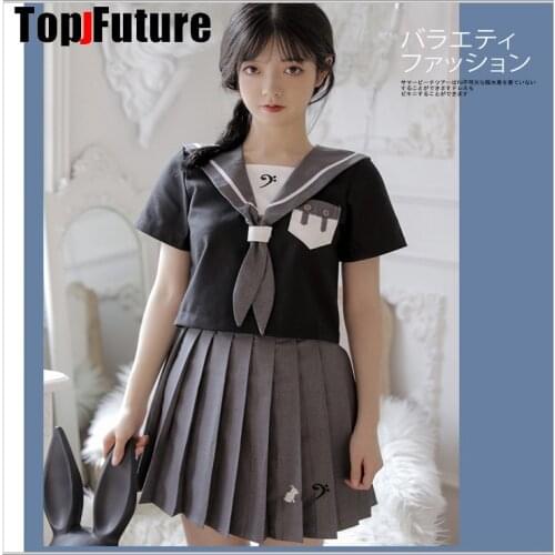Japanese Korean Sailor Suit Bunny Bass rabbit School Girl Jk Uniform Pleated Skirt School Uniform Cosplay Student Jk Academy