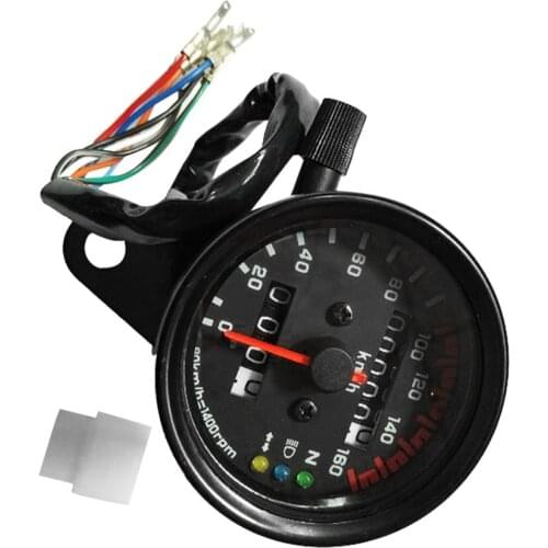 New Universal Motorcycle Speedometer Odometer Gauge Dual Speed Meter with LCD Indicator Vintage Modification Accessory
