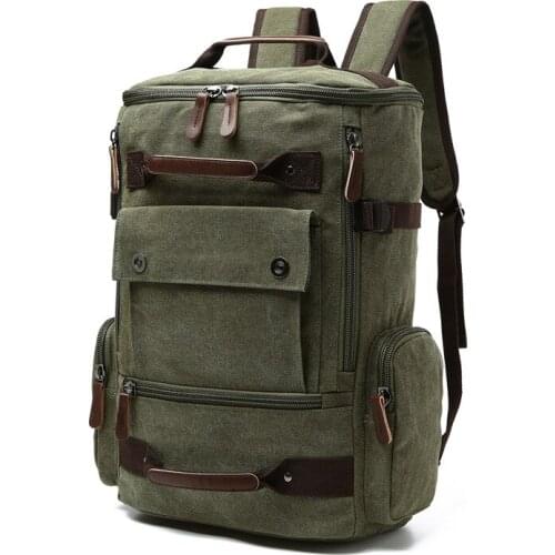 Mens backpack vintage canvas backpack school bag mens travel bags large capacity backpack laptop backpack bag high qualit